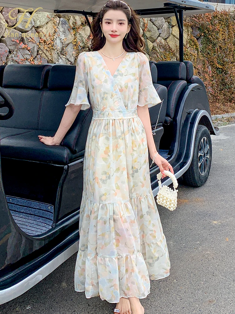H Han Queen 2023 Summer Dresses Korean Retro V-Neck Vestidos Elegant Fashion Slim Bohemia Floral Office Party Casual Long Dress
H Han Queen 2023 Summer Dresses Korean Retro V-Neck Vestidos Elegant Fashion Slim Bohemia Floral Office Party Casual Long Dress