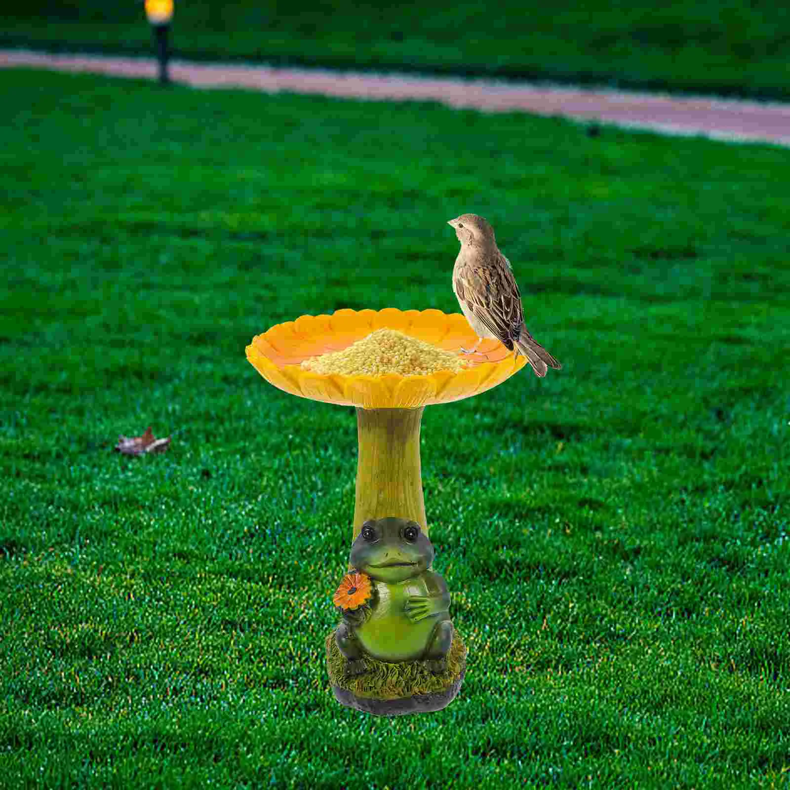 

Garden Decor Bird Bath Hummingbird Feeder Ground Feeding Device Feeders Parrot Small Resin Craft Sunflower