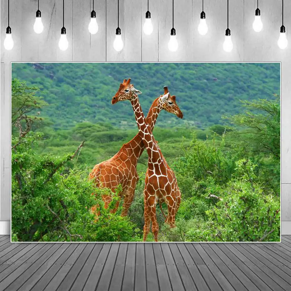 

Birthday Decoration Photography Backdrops Africa Animals Safari Party Children Spring Jungle Forest Home Photo Booth Backgrounds