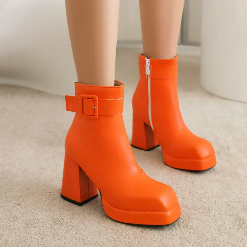 Large Size 46 47 48 Ankle Womens Boots Zip Orange White Square Toe Block High Heels Sexy Ankle Buckle Belt Winter Shoes Platform
Large Size 46 47 48 Ankle Womens Boots Zip Orange White Square Toe Block High Heels Sexy Ankle Buckle Belt Winter Shoes Platform