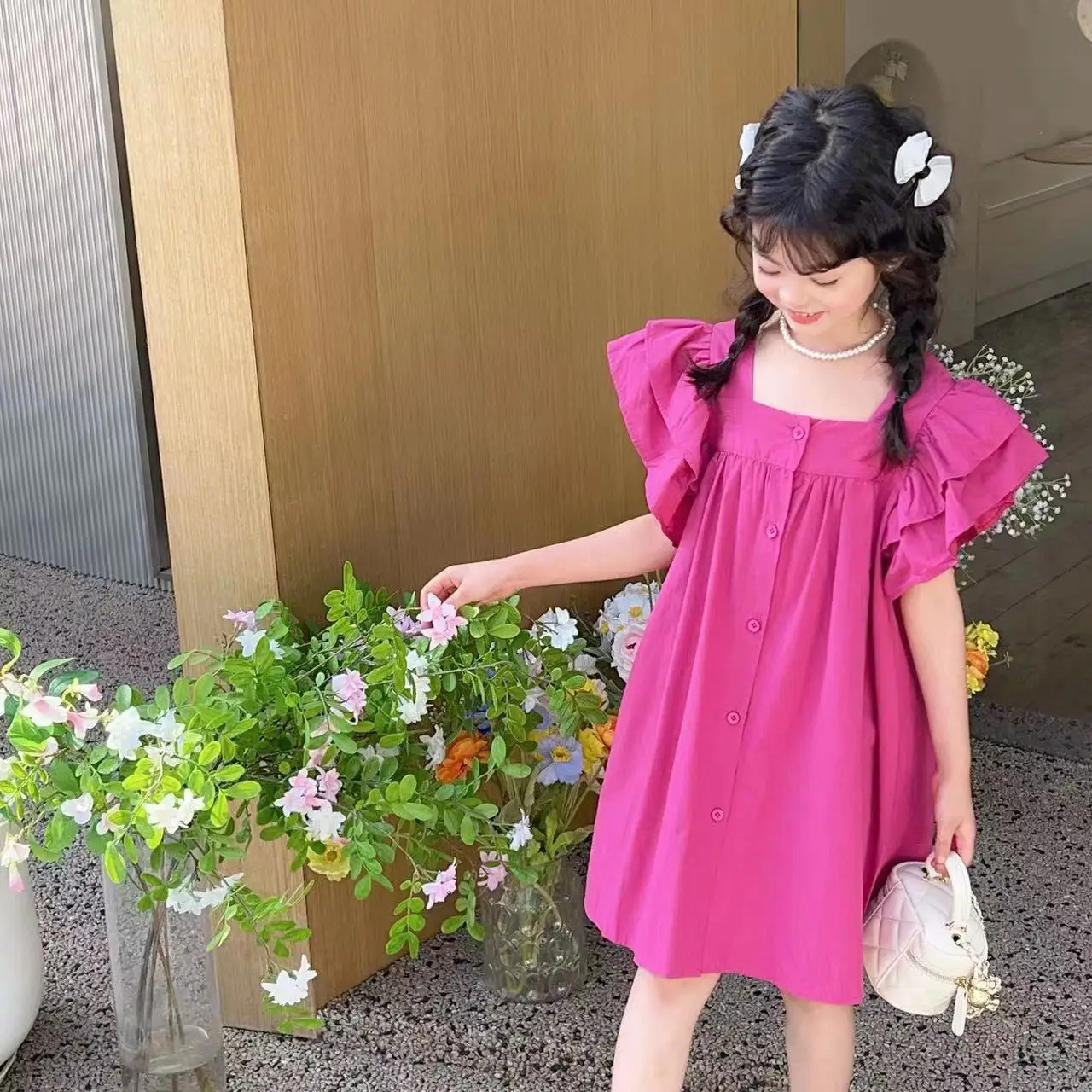 Girls Casual Dresses Simple Loose Sweet Korean Solid Button Single Row Square Collar Korean Colorful Pleated Versatile
Girls Casual Dresses Simple Loose Sweet Korean Solid Button Single Row Square Collar Korean Colorful Pleated Versatile