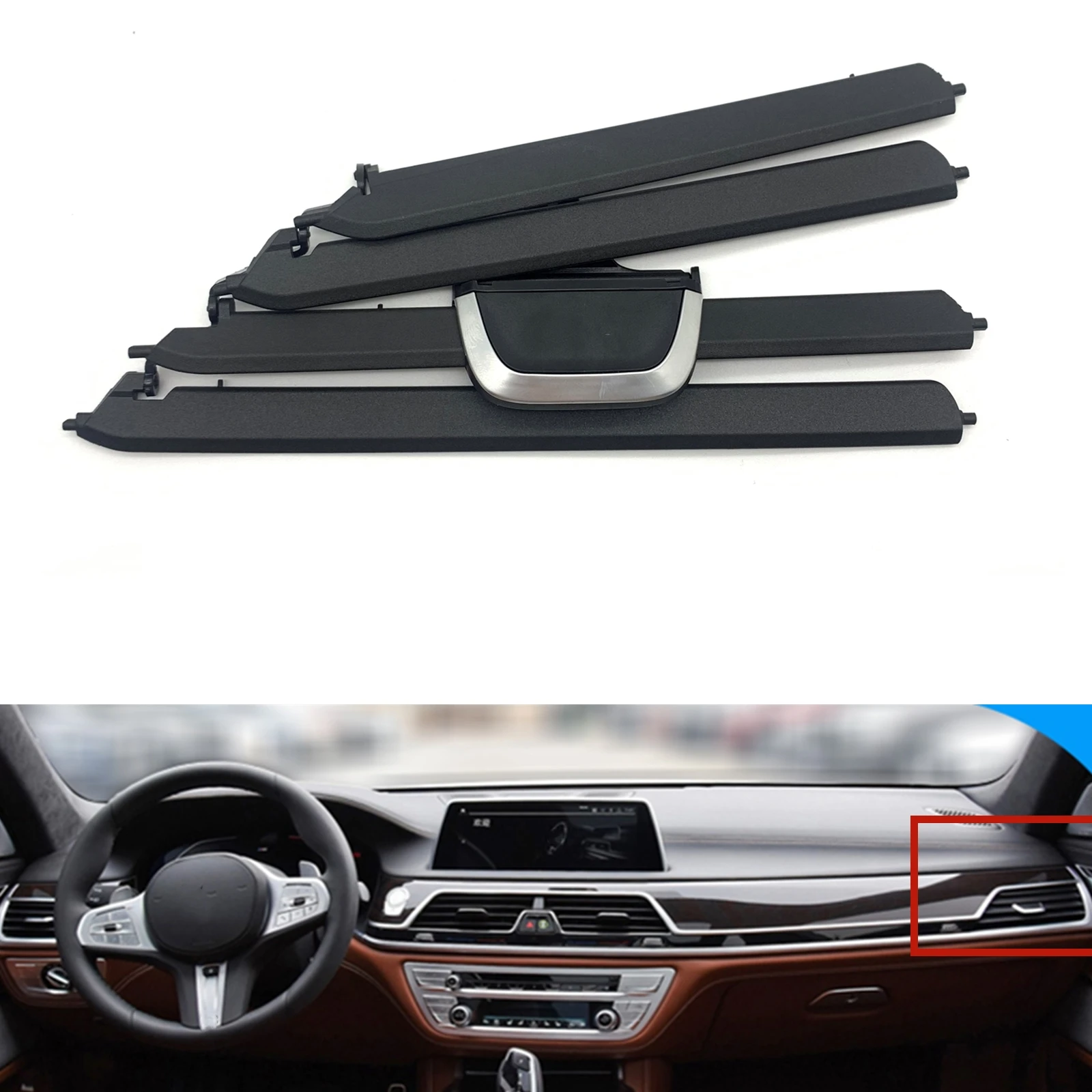 

Center/Side Air Panel Cover Frame A/C Vent Grill Outlet Clip Repair Kit For BMW 7 Series G11 G12 2016-2022