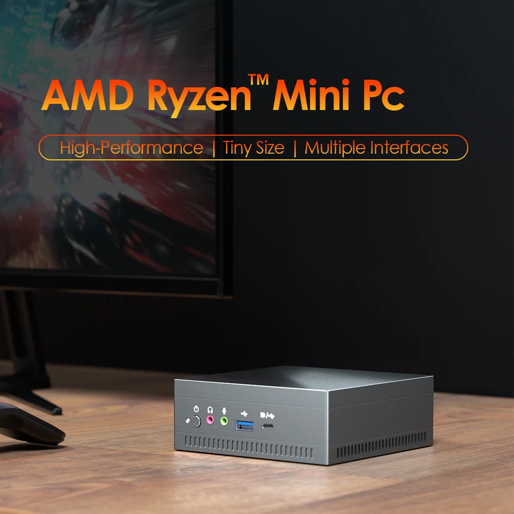 Мини NUC ПК Ryzen R7 3750H Vega Graphic 2 * DDR4 M.2 NVMe крошечные игровые Windows10/11 4K HD2.0 DP AC WiFi 5G BT HTPC -