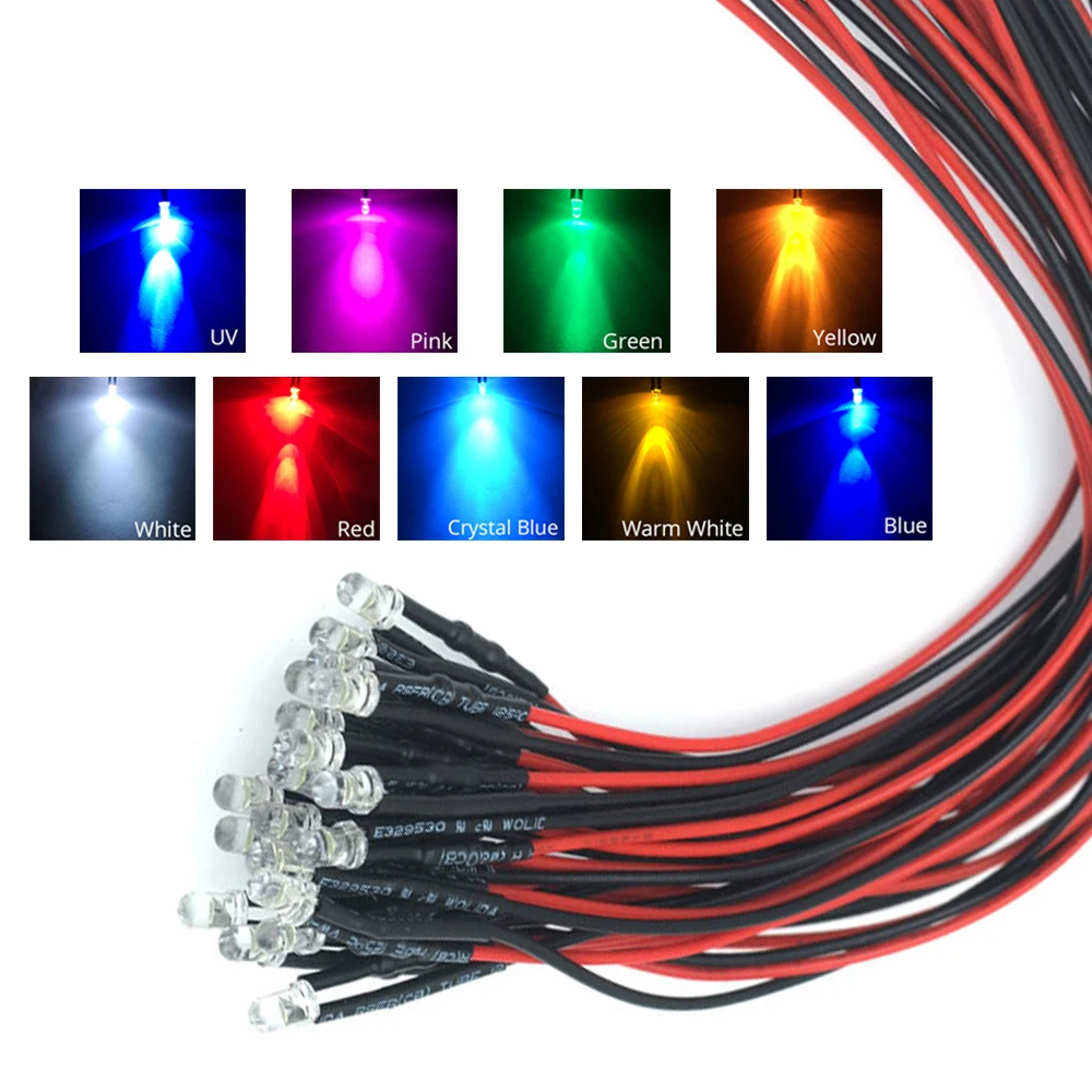 10PCS 3mm Pre wired LED Round Light Lamp Bulb Chip Beads Cable DC 12V 20cm White Decoration Light Emitting Diodes Pre-soldered
10PCS 3mm Pre wired LED Round Light Lamp Bulb Chip Beads Cable DC 12V 20cm White Decoration Light Emitting Diodes Pre-soldered