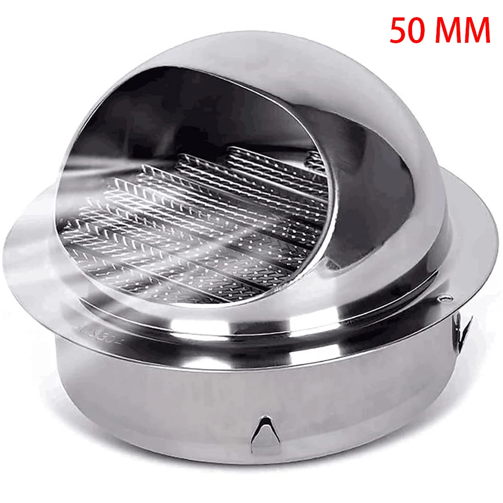 50mm Air Vents Stainless Steel Round External Extractor Wall Vent Outlet With Fine Mesh Kitchen Bathroom Hardware Accessories
50mm Air Vents Stainless Steel Round External Extractor Wall Vent Outlet With Fine Mesh Kitchen Bathroom Hardware Accessories
