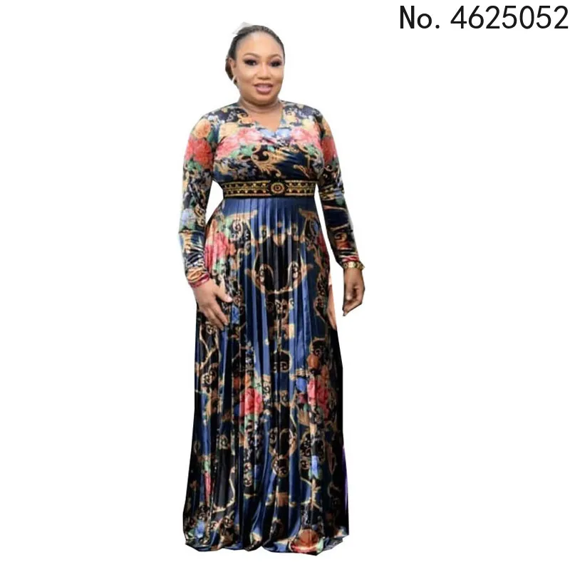 Women Long Sleeves Printed Dresses V-neck Hot Drilling Pleated High Waist Maxi Elegant Ladies Fashion African New Vestidos Robes
Women Long Sleeves Printed Dresses V-neck Hot Drilling Pleated High Waist Maxi Elegant Ladies Fashion African New Vestidos Robes