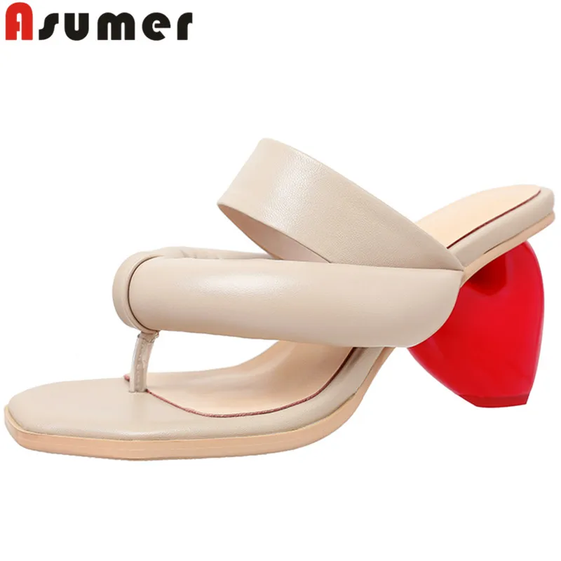 ASUMER 2022 New Flip Flops Strange Style Heels Slippers Genuine Leather Women Slippers Popular Ladies Dress Shoes
ASUMER 2022 New Flip Flops Strange Style Heels Slippers Genuine Leather Women Slippers Popular Ladies Dress Shoes