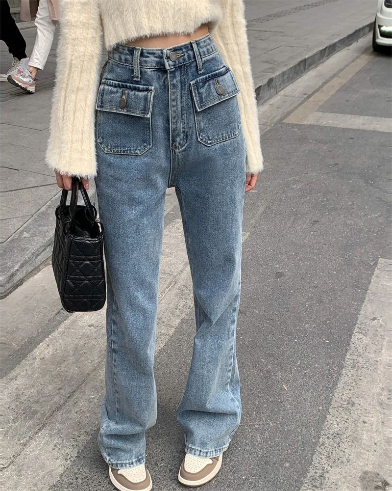 N1231 New Trousers Retro High Waist Thin Washed Double Pocket Straight Loose Jeans
N1231 New Trousers Retro High Waist Thin Washed Double Pocket Straight Loose Jeans