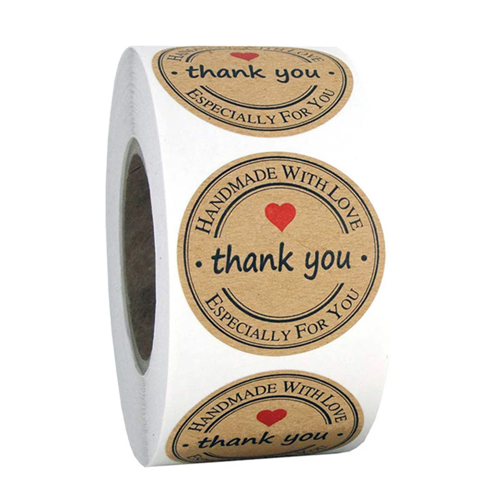 Party Thank You Stickers Roll 1 inch Waterproof 500 Labels for Love Handmade with Love Packaging Mailer Seal Stickers 
Party Thank You Stickers Roll 1 inch Waterproof 500 Labels for Love Handmade with Love Packaging Mailer Seal Stickers