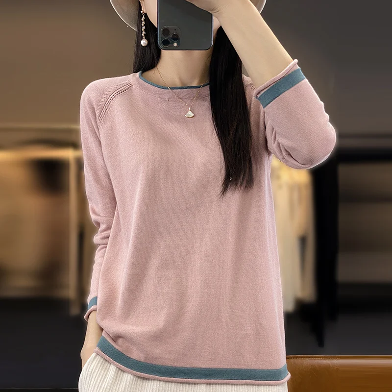 2023Spring New Trend Round Neck Pullover Cotton Women Korean Fashion Loose Comfortable Color Blocking Knit Sweater Free Shipping
2023Spring New Trend Round Neck Pullover Cotton Women Korean Fashion Loose Comfortable Color Blocking Knit Sweater Free Shipping