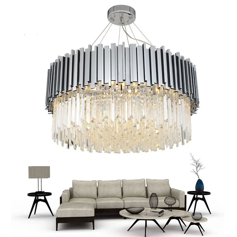 Modern Chrome Gold Crystal Chandelier Lighting Led Chandeliers Light Fixture for Living Room Hotel Hall Art Decor Hanging Lamp
Modern Chrome Gold Crystal Chandelier Lighting Led Chandeliers Light Fixture for Living Room Hotel Hall Art Decor Hanging Lamp