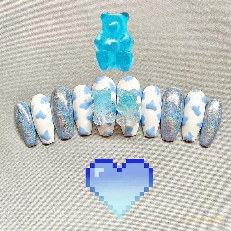 Gotrendy Handmade Blue bear Reusable Press on Nails box Acrylic crystal Nails Bling Microdrill glitter Ballet fasle nails
Gotrendy Handmade Blue bear Reusable Press on Nails box Acrylic crystal Nails Bling Microdrill glitter Ballet fasle nails