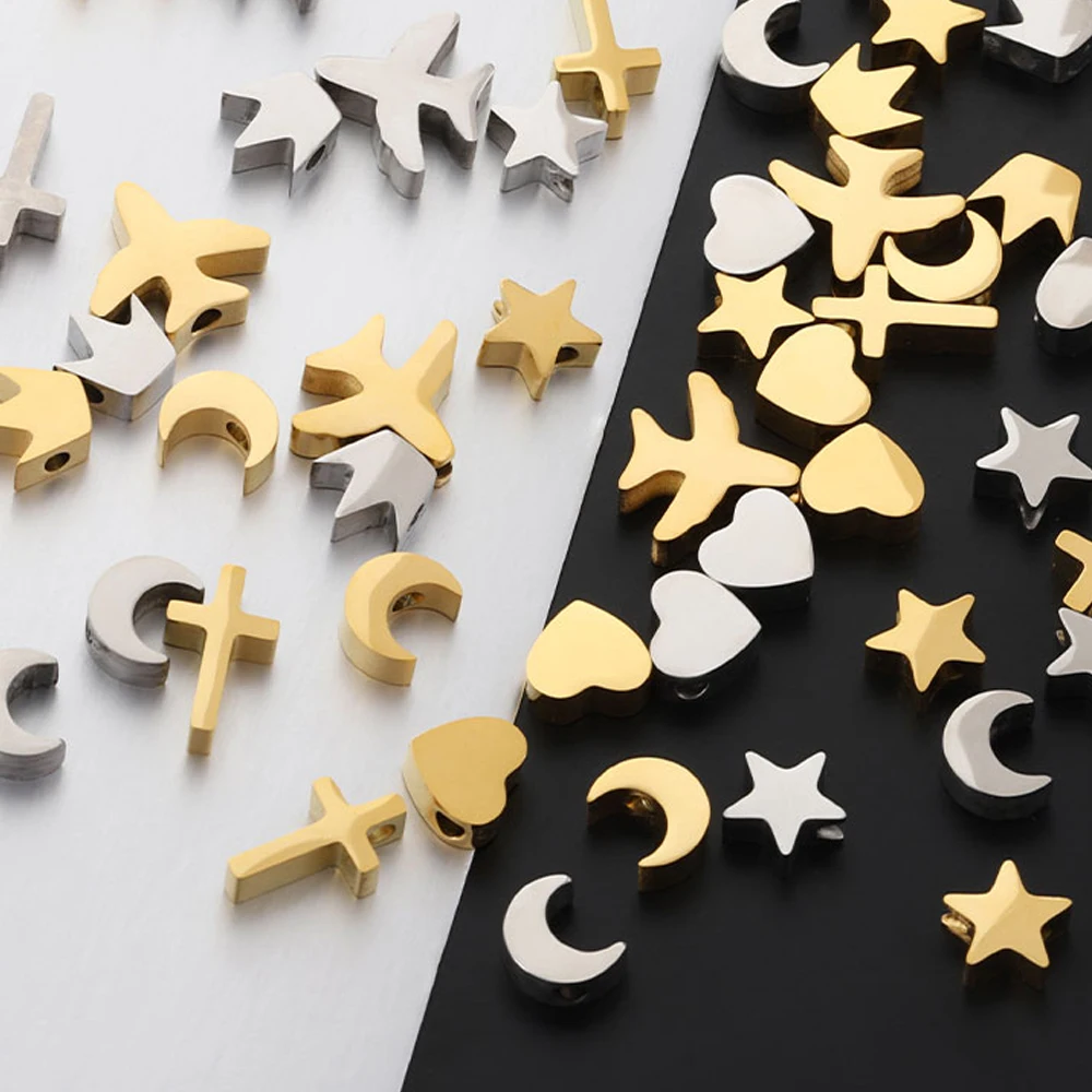 5pcs Stainless Steel Polish Love Heart Beads Star Airplane Spacer Beads DIY Jewelry Making Bracelet Necklace Findings Wholesale
5pcs Stainless Steel Polish Love Heart Beads Star Airplane Spacer Beads DIY Jewelry Making Bracelet Necklace Findings Wholesale