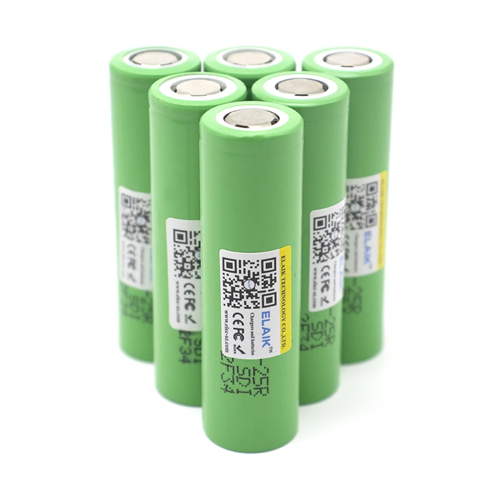 18650 2500mAh*6PCS High Drain 20A 3.7V Lithium Ion Rechargeable Battery for Flashlight Flashlight headlamp 25R-Flat head cell
18650 2500mAh*6PCS High Drain 20A 3.7V Lithium Ion Rechargeable Battery for Flashlight Flashlight headlamp 25R-Flat head cell