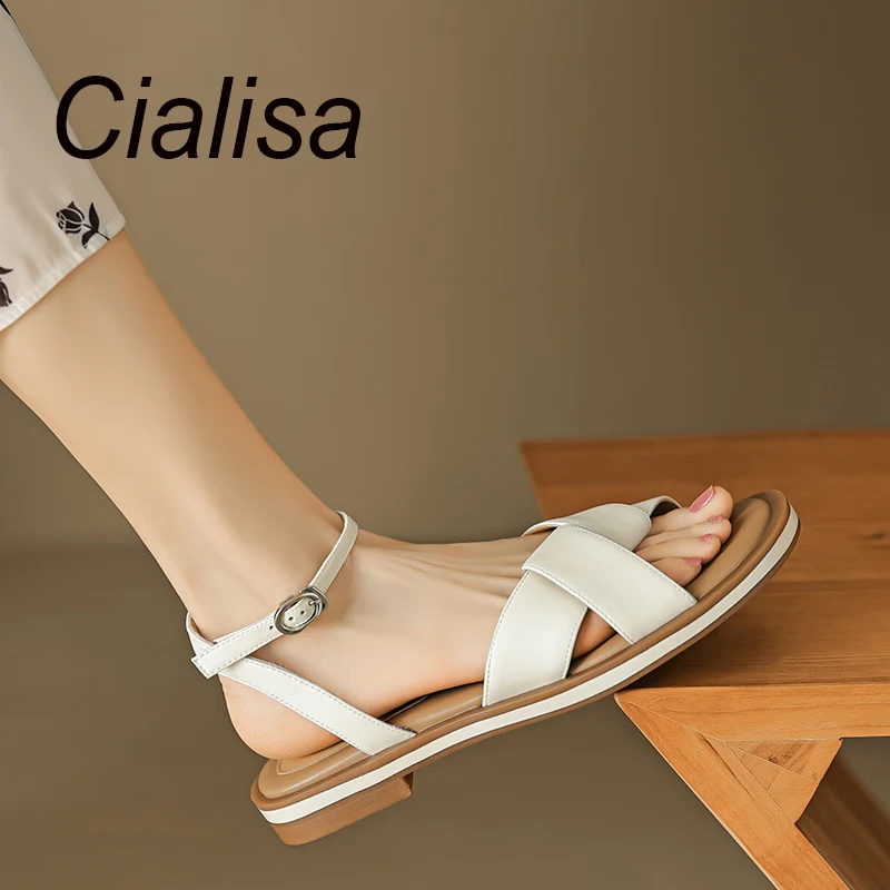 Сандалии Cialisa женские из натуральной кожи, Босоножки с открытым носком, повседневная обувь на плоской подошве, ремешок с пряжкой, ручная работа, персиковые, лето
Сандалии Cialisa женские из натуральной кожи, Босоножки с открытым носком, повседневная обувь на плоской подошве, ремешок с пряжкой, ручная работа, персиковые, лето