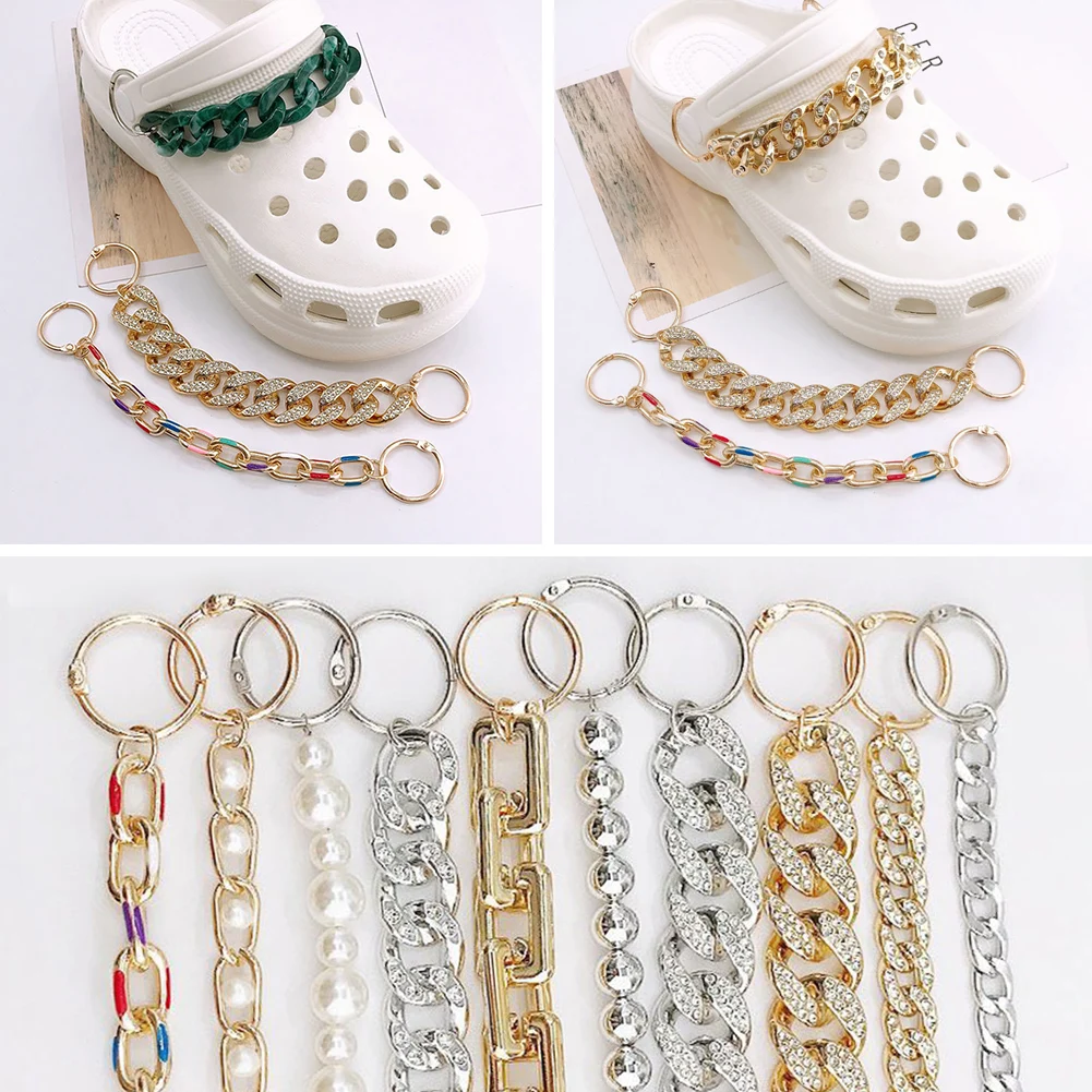 1Pcs Croc Shoes Charms Gold Silver Bling Chain Shoe DIY Metal Decoration Pendant Buckle For Gift Shoelace Accessories
1Pcs Croc Shoes Charms Gold Silver Bling Chain Shoe DIY Metal Decoration Pendant Buckle For Gift Shoelace Accessories