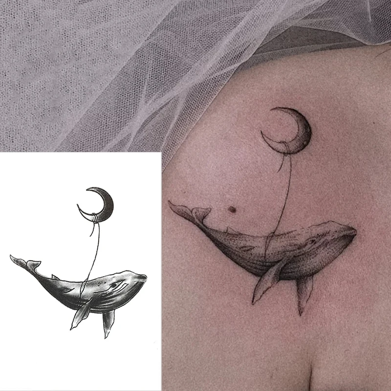 Temporary Tattoo Sticker Waterproof Simulation Tiger Moon Whale Transfer Tattoo Stickers Black Hand Painted Personality Stickers
Temporary Tattoo Sticker Waterproof Simulation Tiger Moon Whale Transfer Tattoo Stickers Black Hand Painted Personality Stickers