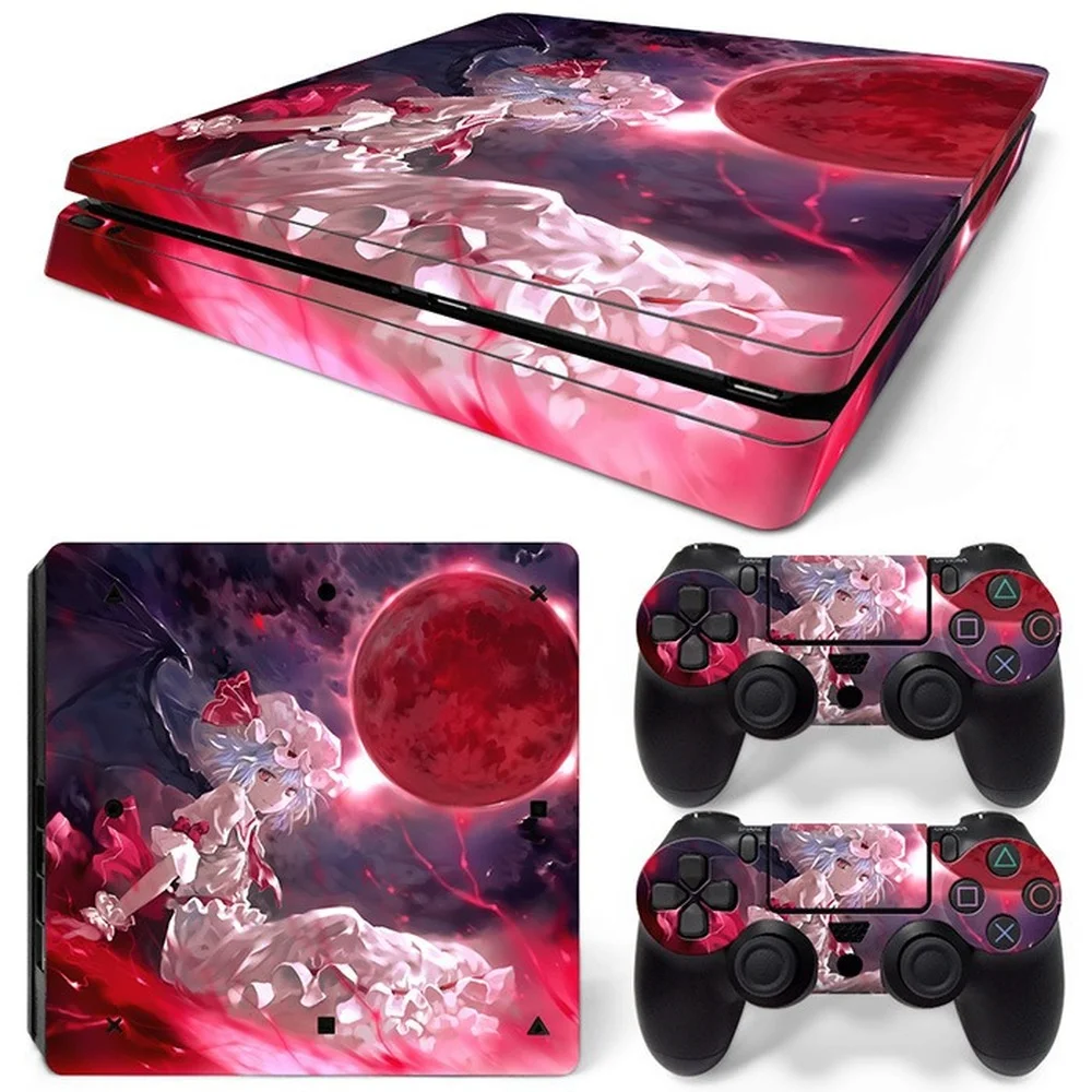 Виниловая наклейка из ПВХ для PS4 Slim Touhou Project на консоль контроллеры DualSense