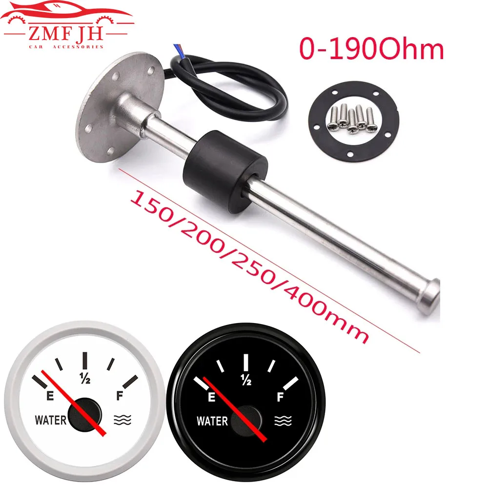 52MM Gauge Water Level Gauge Red Light 0-190Ohm Water Tank Level Indicator Meter with Fuel Water Level Sensor 150MM 200MM 250MM
52MM Gauge Water Level Gauge Red Light 0-190Ohm Water Tank Level Indicator Meter with Fuel Water Level Sensor 150MM 200MM 250MM