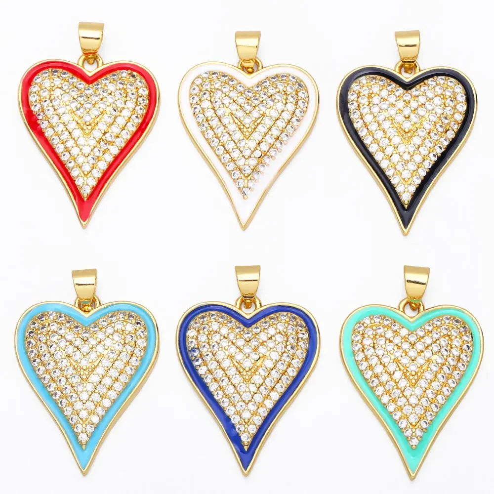 OCESRIO Multicolor Heart Pendant for Necklace Gold Plated CZ Copper Charms Jewelry Making Supplies Accessories pdta736
OCESRIO Multicolor Heart Pendant for Necklace Gold Plated CZ Copper Charms Jewelry Making Supplies Accessories pdta736