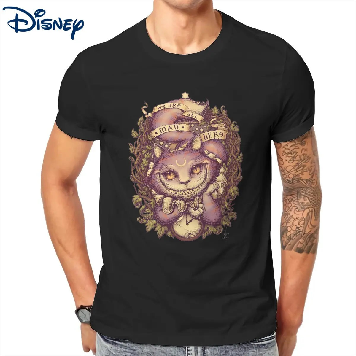 Vintage Disney Cheshire Cat Alice in Wonderland T-Shirt Men O Neck 100% Cotton T Shirts Short Sleeve Tee Shirt Classic Clothes
Vintage Disney Cheshire Cat Alice in Wonderland T-Shirt Men O Neck 100% Cotton T Shirts Short Sleeve Tee Shirt Classic Clothes