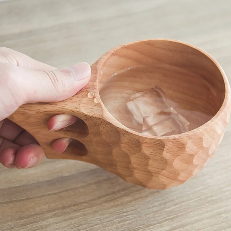 Coffee Tea Milk Water Drinking Mugs Handmade Rubber Wood Drinking Cup with 2 Hole Grips for Outdoor Backpack Camping Travel Use
Coffee Tea Milk Water Drinking Mugs Handmade Rubber Wood Drinking Cup with 2 Hole Grips for Outdoor Backpack Camping Travel Use