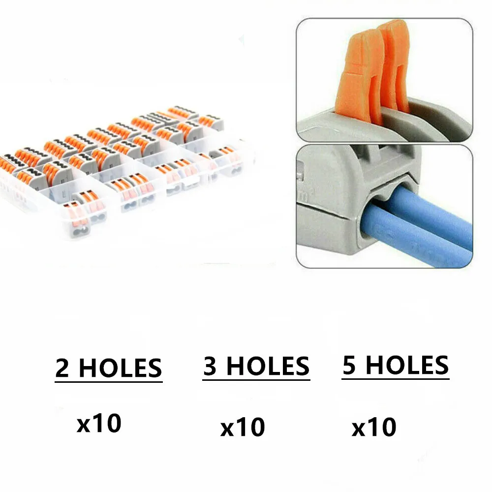 10PCS Universal Compact Electrical Connectors Wire Block Clamp Terminal Cable Splitter Reusable Terminals Wires 2/3/5 Pole
10PCS Universal Compact Electrical Connectors Wire Block Clamp Terminal Cable Splitter Reusable Terminals Wires 2/3/5 Pole