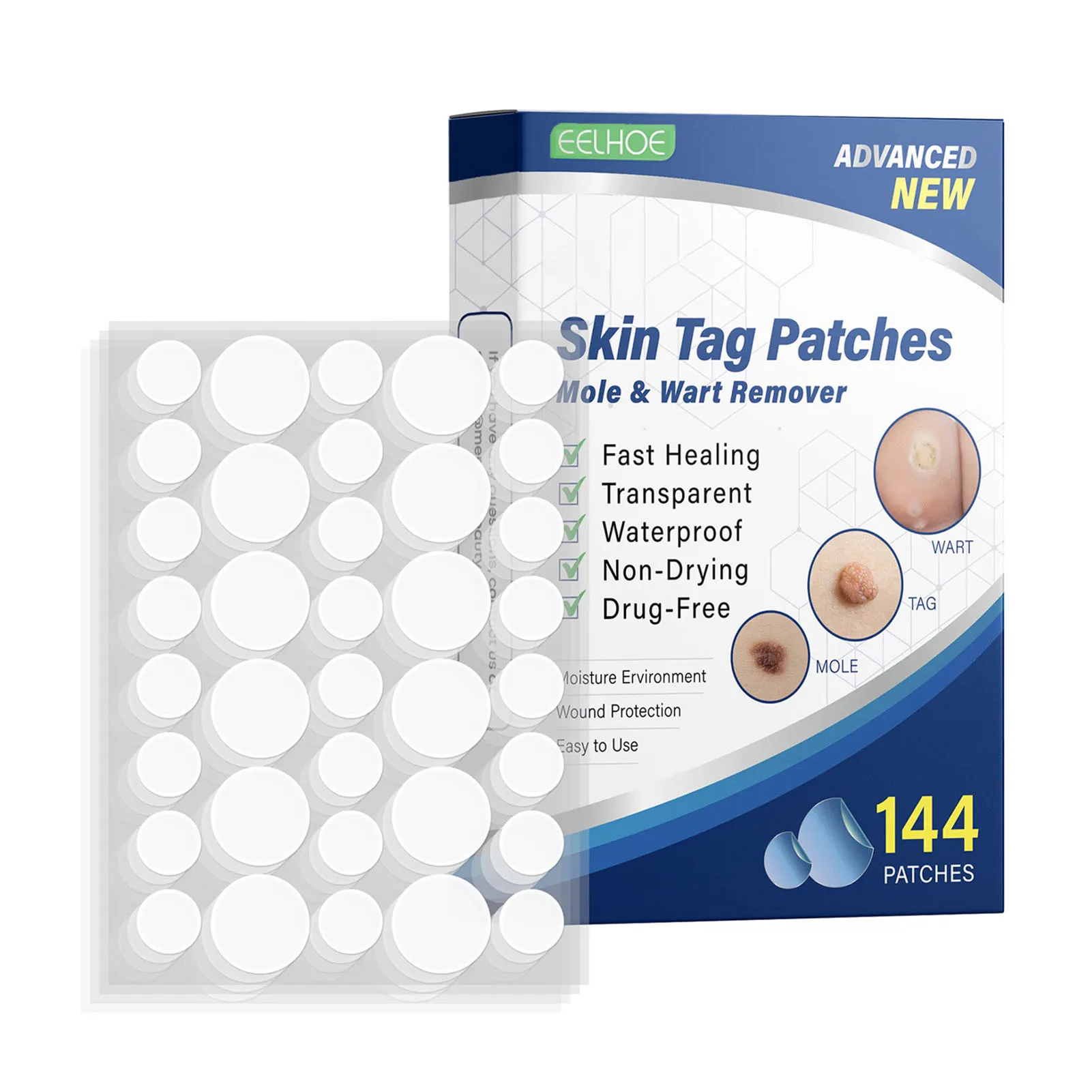 144 Pcs Pimple Patches Wart Stickers Spot Skin Tags Remover Patch Blemish Spot Facial Care Hydrocolloid Bandages
144 Pcs Pimple Patches Wart Stickers Spot Skin Tags Remover Patch Blemish Spot Facial Care Hydrocolloid Bandages