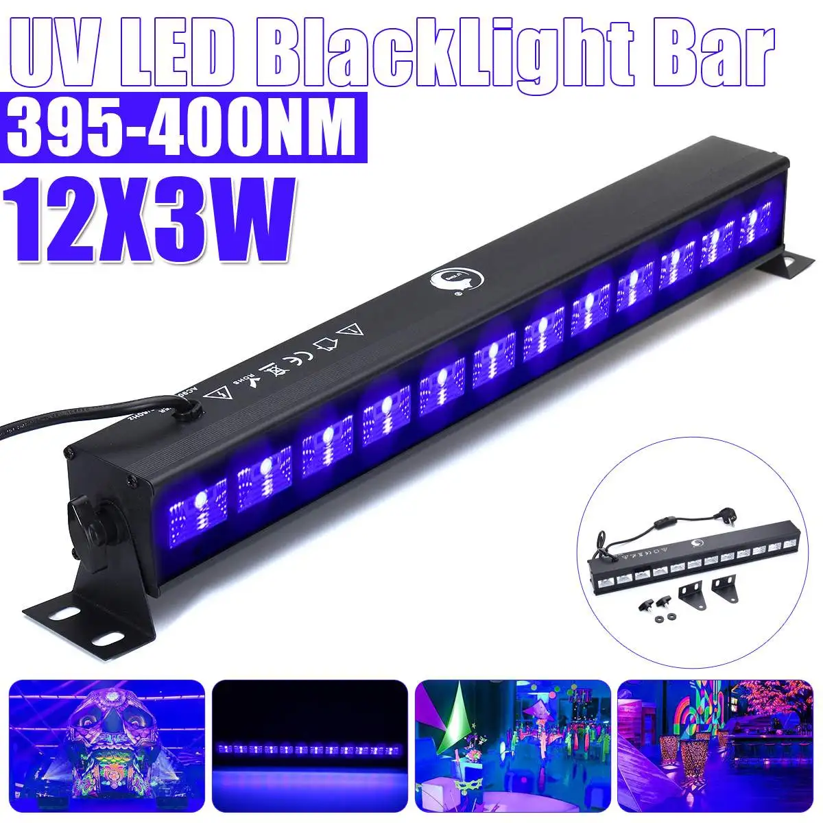 12 LED Black UV Light black 32W Bar Glow In The Dark Party Supplies for Christmas Blacklight Party Birthday Wedding Stage Lights 
12 LED Black UV Light black 32W Bar Glow In The Dark Party Supplies for Christmas Blacklight Party Birthday Wedding Stage Lights