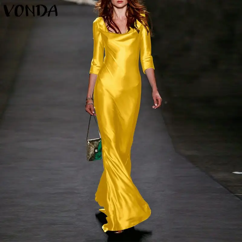 Casual Half Sleeve Cocktail Pleated Maxi Dress VONDA Women 2022 Satin Slik A-Lined Vestidos Female Loose Beach Sundress 2022
Casual Half Sleeve Cocktail Pleated Maxi Dress VONDA Women 2022 Satin Slik A-Lined Vestidos Female Loose Beach Sundress 2022