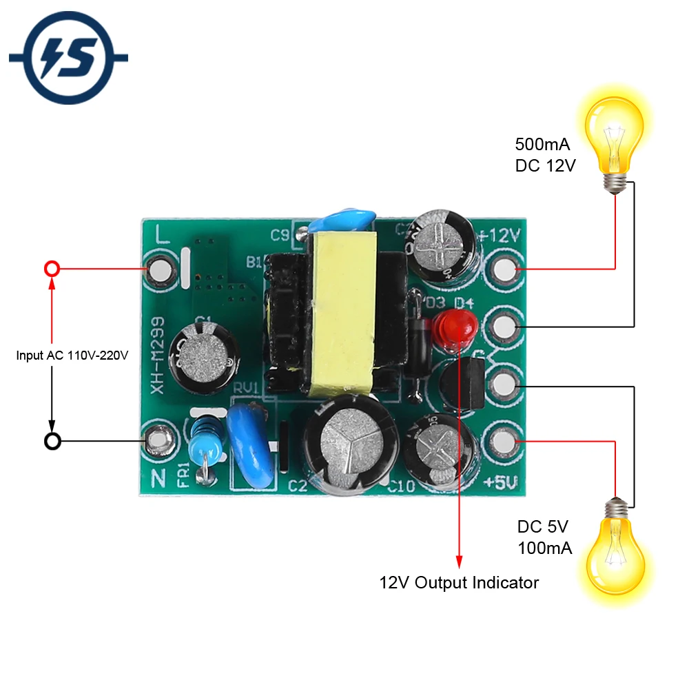 Switching Isolated Power Supply Module AC to DC Buck Converter 110-240V to 5V /12V /100mA /500mA Step Down
Switching Isolated Power Supply Module AC to DC Buck Converter 110-240V to 5V /12V /100mA /500mA Step Down
