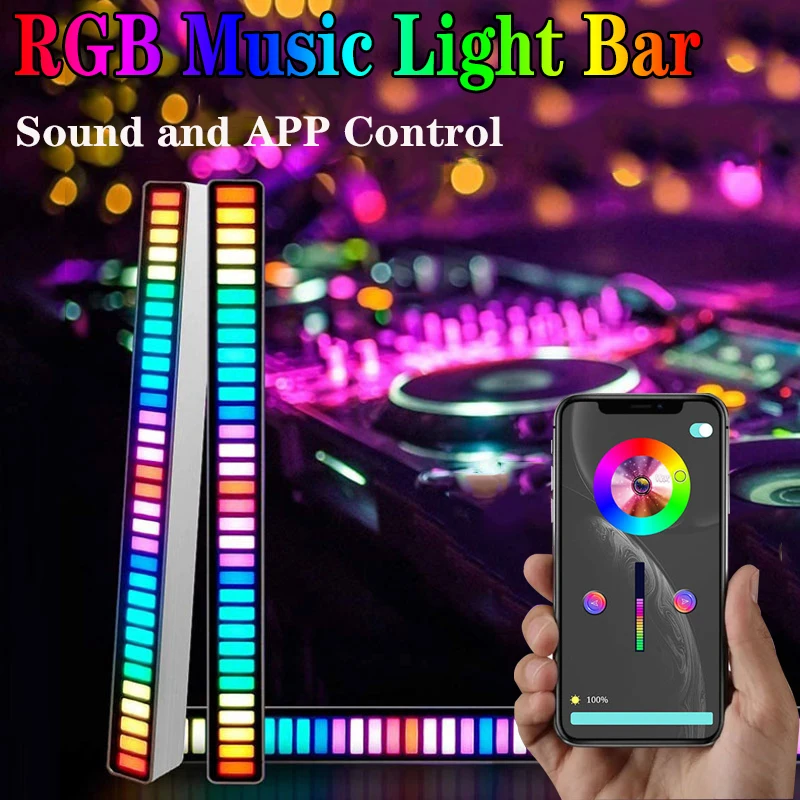 Rhythm LED Light Bar RGB APP Sound Control Pickup Voiceactivated Atmosphere Lights Music Car Bar TV Gaming Backlight Lamps
Rhythm LED Light Bar RGB APP Sound Control Pickup Voiceactivated Atmosphere Lights Music Car Bar TV Gaming Backlight Lamps