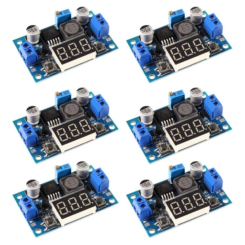 6 Pack Adjustable LM2596S DC-DC Buck Converter Reduced Voltage Regulator Power Module With Digital Voltmeter Display
6 Pack Adjustable LM2596S DC-DC Buck Converter Reduced Voltage Regulator Power Module With Digital Voltmeter Display