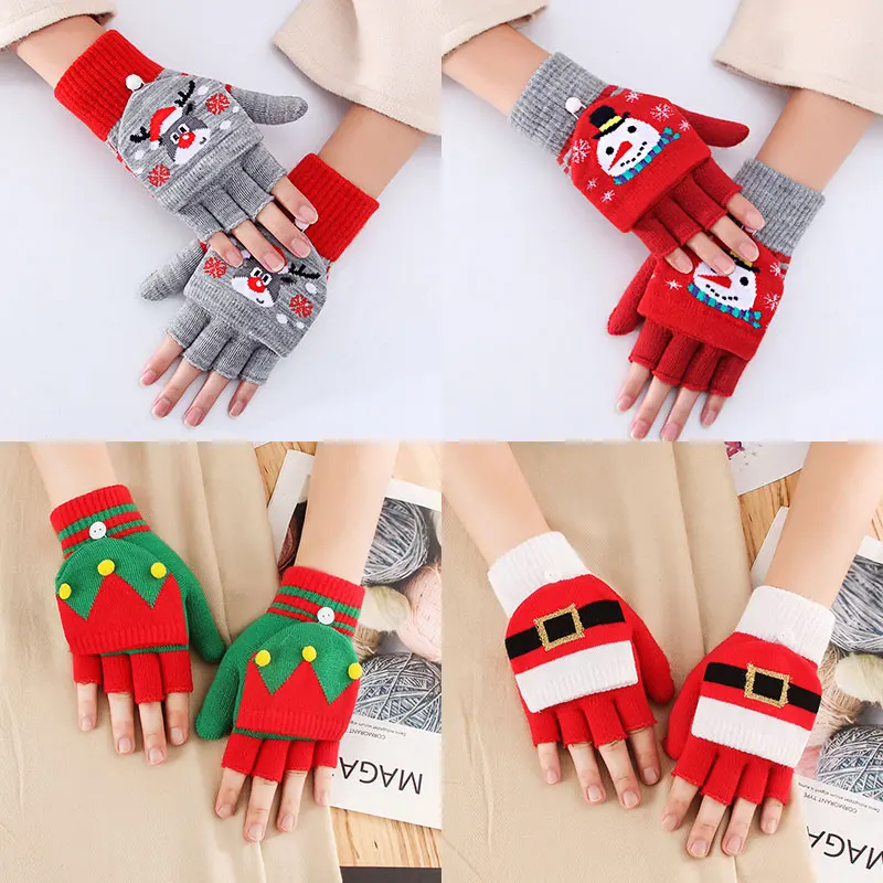 1 Pair Santa Claus Printed Gloves Christmas Men Women Knitted Crochet Stretch Gloves Winter Warm Adult Child Flip Top Mittens
1 Pair Santa Claus Printed Gloves Christmas Men Women Knitted Crochet Stretch Gloves Winter Warm Adult Child Flip Top Mittens