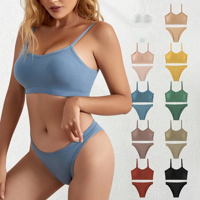 New Sexy Women Wireless Lingerie Set Seamless Tops Set Low-waist Panties Wire Free Bra Bralette Lingerie Solid Cotton Underwear
New Sexy Women Wireless Lingerie Set Seamless Tops Set Low-waist Panties Wire Free Bra Bralette Lingerie Solid Cotton Underwear