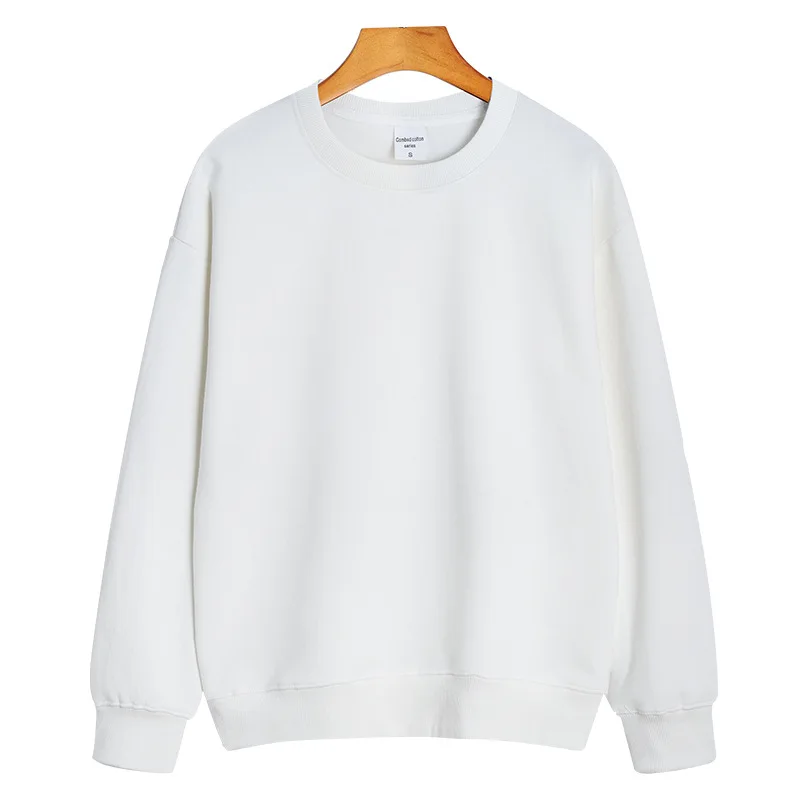 

Новый весенне-осенний свитер с круглым вырезом и длинными рукавами, двусторонний хлопковый пуховик свободного кроя, размер Белый