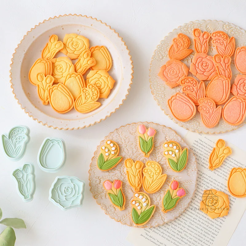 1 Set Spring Party Flower Sandwich Cookie Press Mould Tulip Rose Lily Flower Pattern Fondant Frosting Biscuit Mold Baking Tool
1 Set Spring Party Flower Sandwich Cookie Press Mould Tulip Rose Lily Flower Pattern Fondant Frosting Biscuit Mold Baking Tool