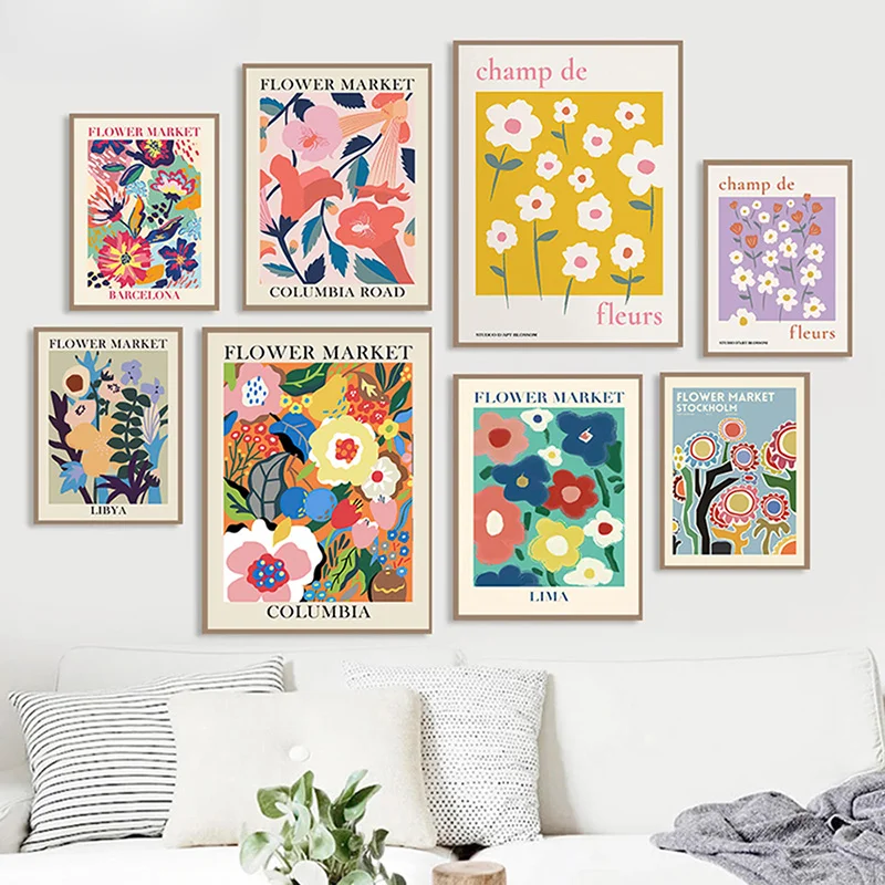 

Абстрактная красочная цветочная Марка матиссе, японская настенная Картина на холсте, скандинавские постеры, принты, настенные картины для декора гостиной