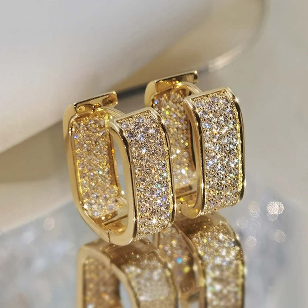 Huitan Korean Fashion Paved CZ Hoop Earrings for Women Metal Silver Color/Gold Color Simple Versatile Girls Earrings Hot Jewelry
Huitan Korean Fashion Paved CZ Hoop Earrings for Women Metal Silver Color/Gold Color Simple Versatile Girls Earrings Hot Jewelry