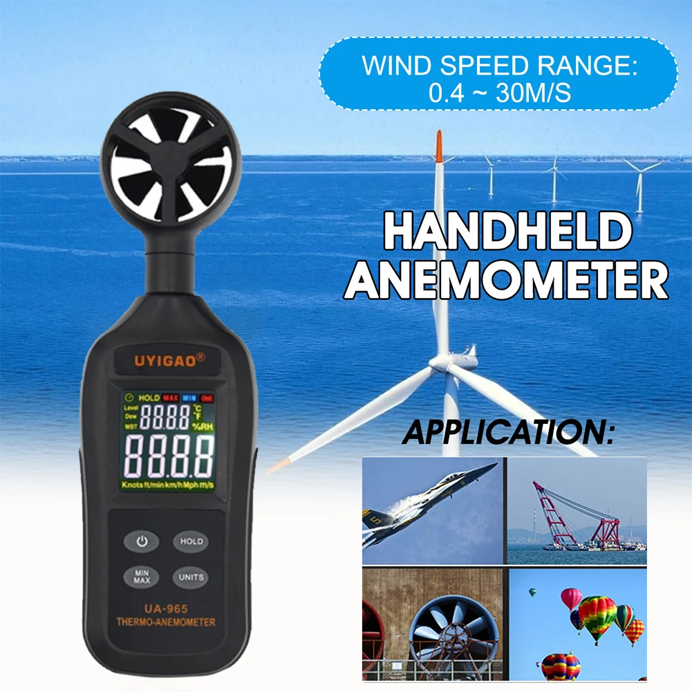 Digital Anemometer Battery Operated Handheld Wind Speed Meter LCD Backlight Display 0.4-30m/s Wind Speed Measuring Tool Tester
Digital Anemometer Battery Operated Handheld Wind Speed Meter LCD Backlight Display 0.4-30m/s Wind Speed Measuring Tool Tester
