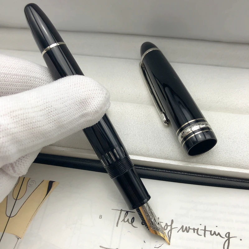 

MB Luxury #149 Piston Filling View Window Fountain Pen Black Resin Classic #145 Gold-Plating # 164 with Serial Number #163