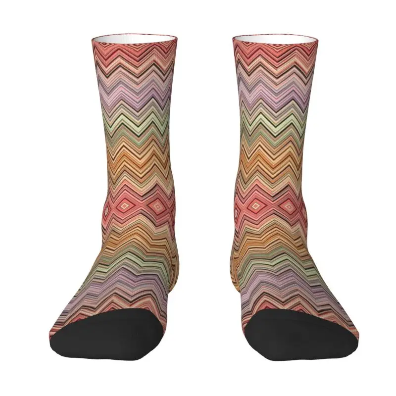 Boho Vintage Contemporary Zig Zag Dress Socks for Men Women Warm Fashion Novelty Multicolor Modern Crew Socks
Boho Vintage Contemporary Zig Zag Dress Socks for Men Women Warm Fashion Novelty Multicolor Modern Crew Socks