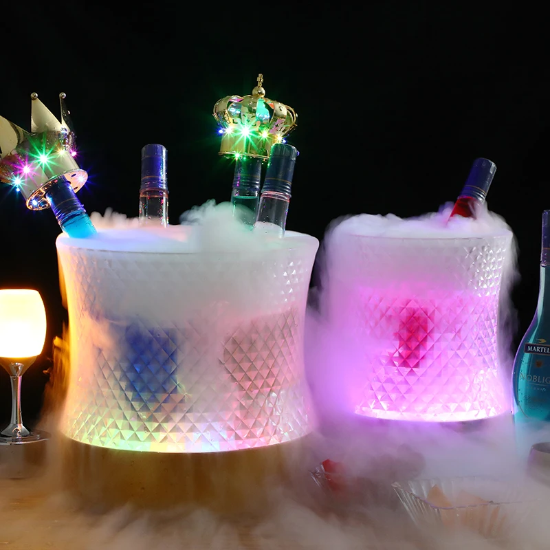 

Customized Luminous Ice Bucket Bar Champagne Bucket KTV Red Wine Foreign Wine Beer Barrel Transparent Colorful Large Ice Bucket