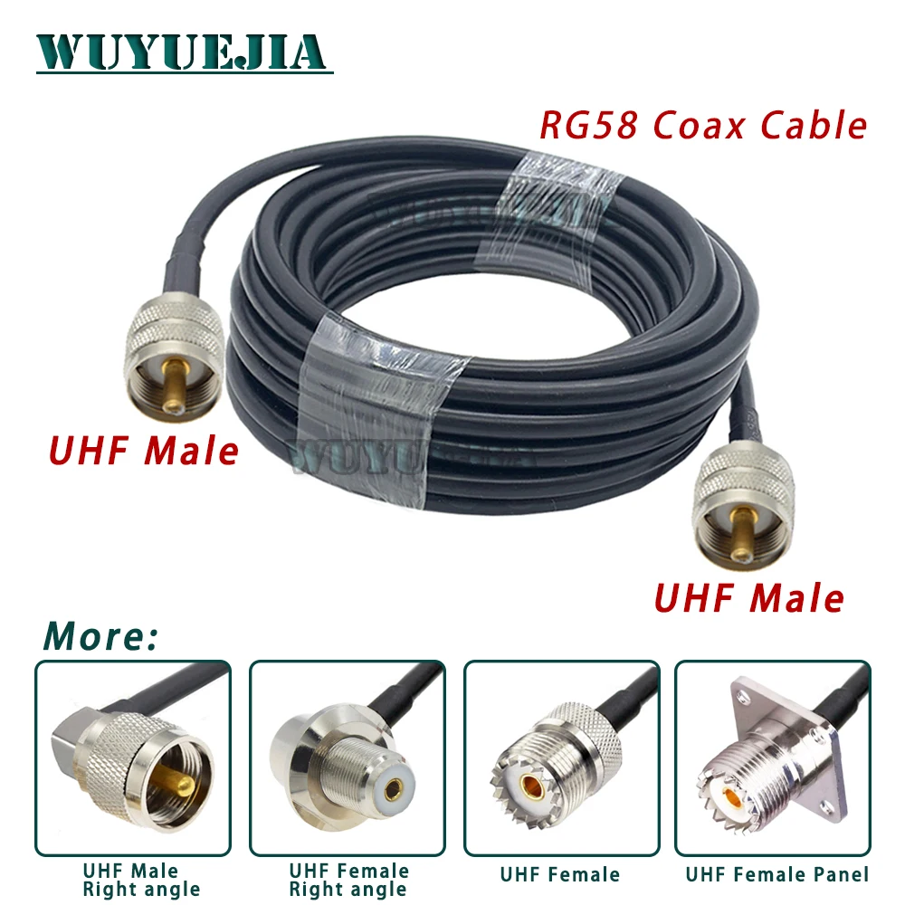 RG58 Cable UHF PL259 Male Plug Female to UHF PL259 Male Female jack Connector RF Jumper Pigtails Wire Terminal Straight 10cm~30m
RG58 Cable UHF PL259 Male Plug Female to UHF PL259 Male Female jack Connector RF Jumper Pigtails Wire Terminal Straight 10cm~30m