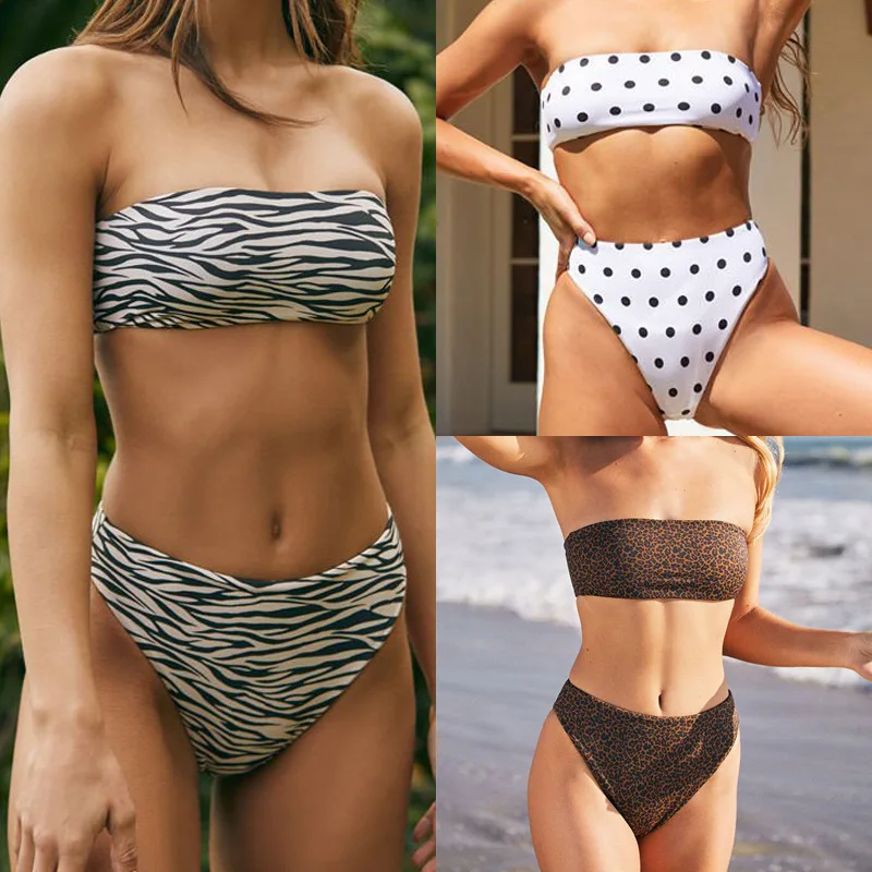 Women's Fashion Sexy Strapless Leopard Print Tube Top + Tight High Waist Shorts Club Two Piece Swimsuit Beachwear Swimsuit
Women's Fashion Sexy Strapless Leopard Print Tube Top + Tight High Waist Shorts Club Two Piece Swimsuit Beachwear Swimsuit