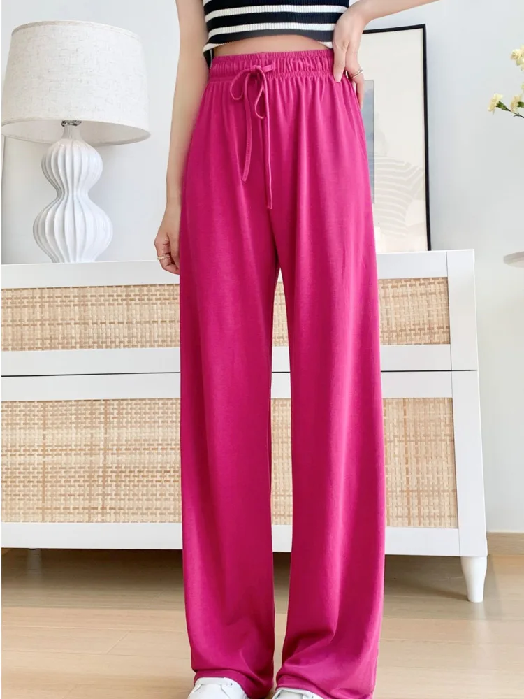 Drawstring Wide Leg Pants For Women Summer High Waist Casual Straight Loose Long Pants Floor Dragging Cool Female Trousers
Drawstring Wide Leg Pants For Women Summer High Waist Casual Straight Loose Long Pants Floor Dragging Cool Female Trousers
