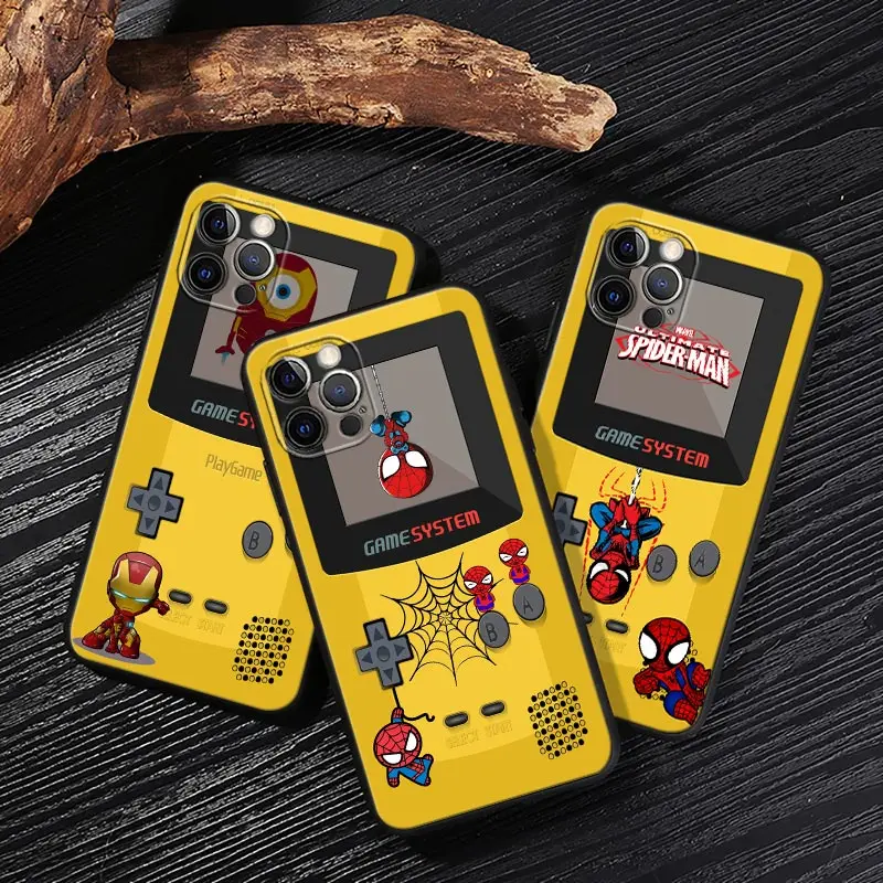 Funny Cartoon Marvel Game-Boy Spiderman Black Cover For Apple iPhone 13 14 12 11 Pro Max Mini XR XS X 6 7 8 Plus Case Soft Funda
Funny Cartoon Marvel Game-Boy Spiderman Black Cover For Apple iPhone 13 14 12 11 Pro Max Mini XR XS X 6 7 8 Plus Case Soft Funda