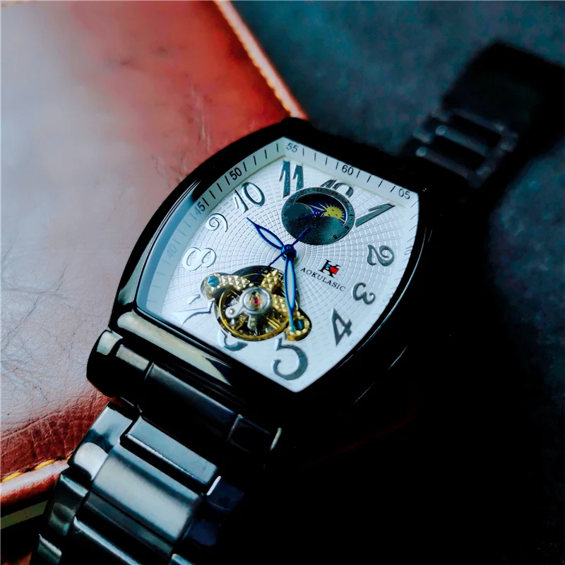 

AOKULASIC Top Brand Fashion Mechanical Men's Watches Sport Waterproof Chronograph Automatic Watch Men Military Relogio Masculino