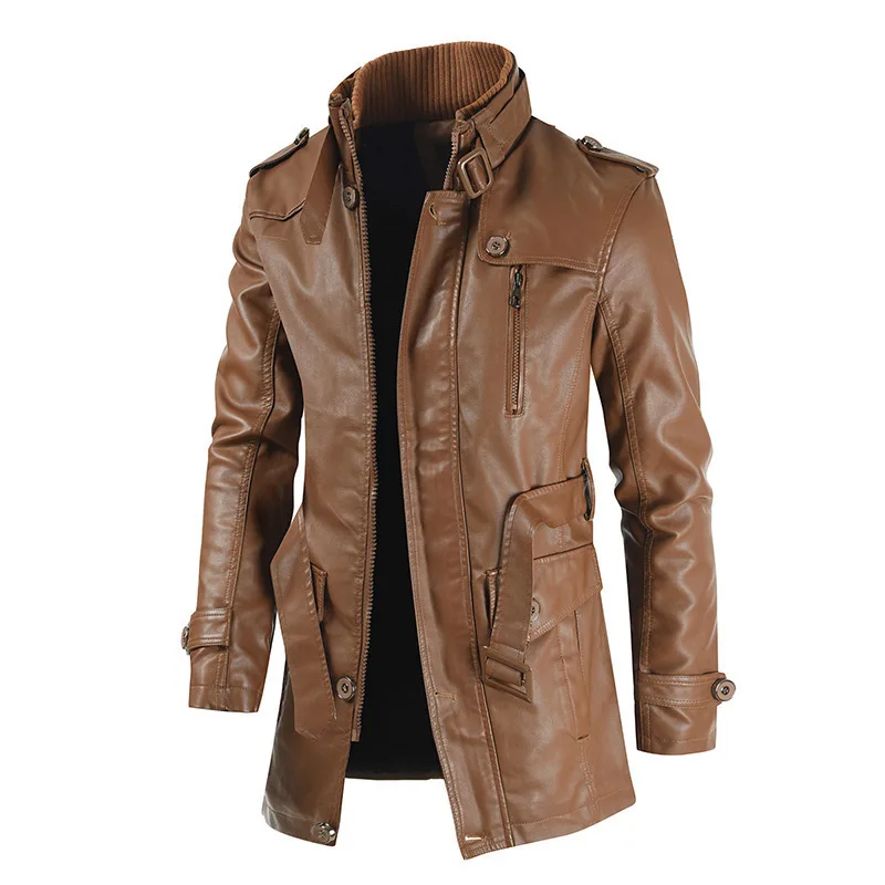 Men Winter Long Thick Fleece PU Leather Jacket Mens Streetwear Casual Business Clothing Porcket Leather Jackets Coat Outwear Men
Men Winter Long Thick Fleece PU Leather Jacket Mens Streetwear Casual Business Clothing Porcket Leather Jackets Coat Outwear Men