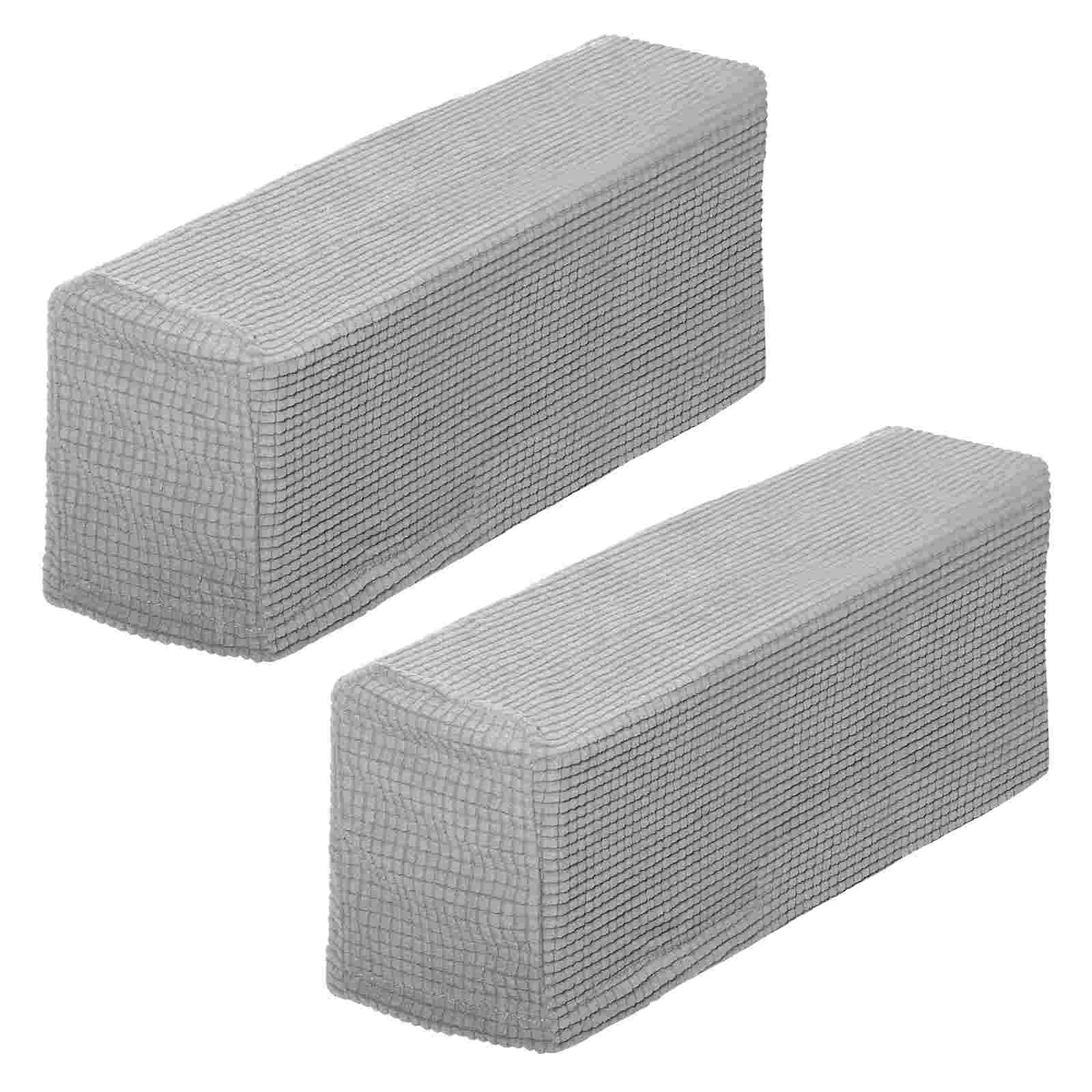 

2 Pcs Couch Arm Covers Protector Stretch Chair Chairs Armchair Slipcovers Anti- Furniture Gray Sofa Armrest Recliner